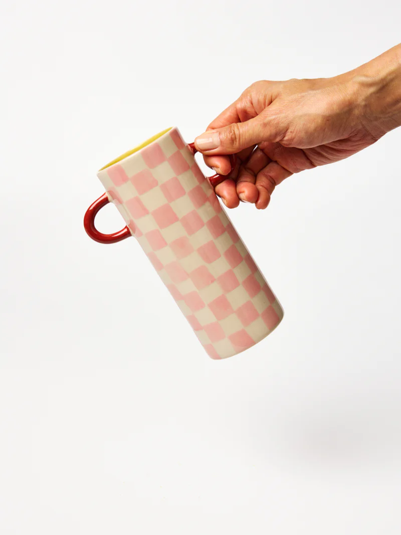 GRIFFE BUD VASE PINK CHECK